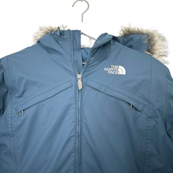 North Face Arctic Down HyVent Parka in Turquoise Size Medium - Picture 5 of 10